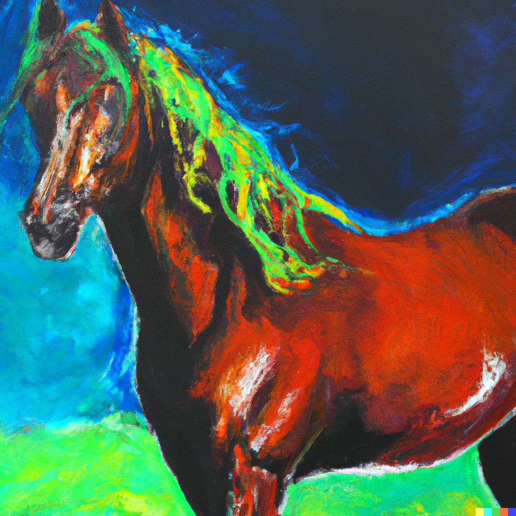 a horse, painting from the 21st century